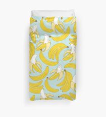 Banana pattern on turquoise background Duvet Cover