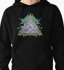 Stained Glass Lotus Illustration Pullover Hoodie