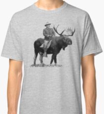 Teddy Roosevelt Riding A Bull Moose Classic T-Shirt