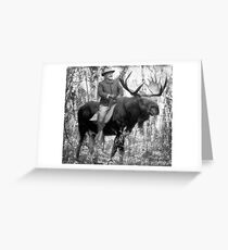 Teddy Roosevelt Riding A Bull Moose Greeting Card