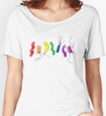 Camiseta ancha para mujer Orgullo Rainbow Bacteria