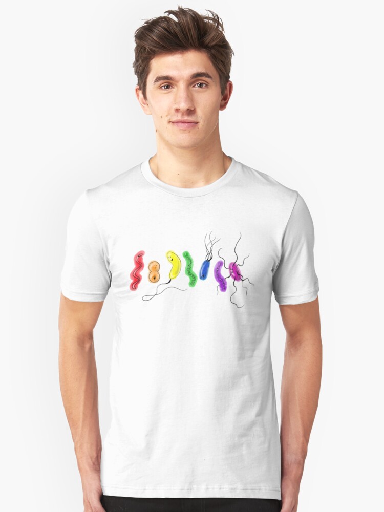 Alternate view of Pride Rainbow Bacteria Slim Fit T-Shirt