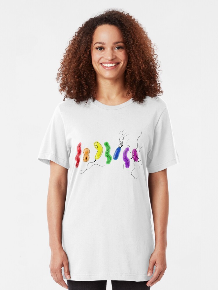 Alternate view of Pride Rainbow Bacteria Slim Fit T-Shirt