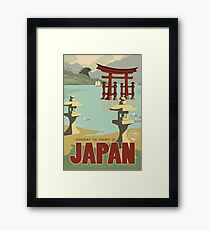 Japan - Kaiju Travel Poster Framed Print