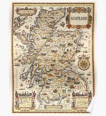 1927 vintage Scotland map design - unique gift idea Poster