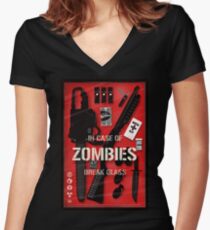 Zombie Emergency Kit Women's Fitted V-Neck T-Shirt