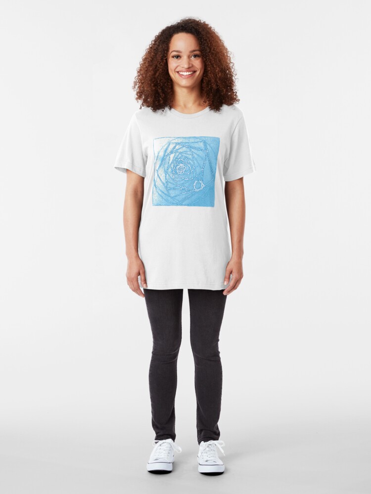 Alternate view of Magical Blue Fractal Depth Tee Slim Fit T-Shirt