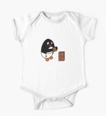 Baby Penguin With Blocks One Piece - Short Sleeve
