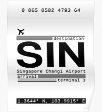 SIN Singapore Changi Airport Call Letters Poster