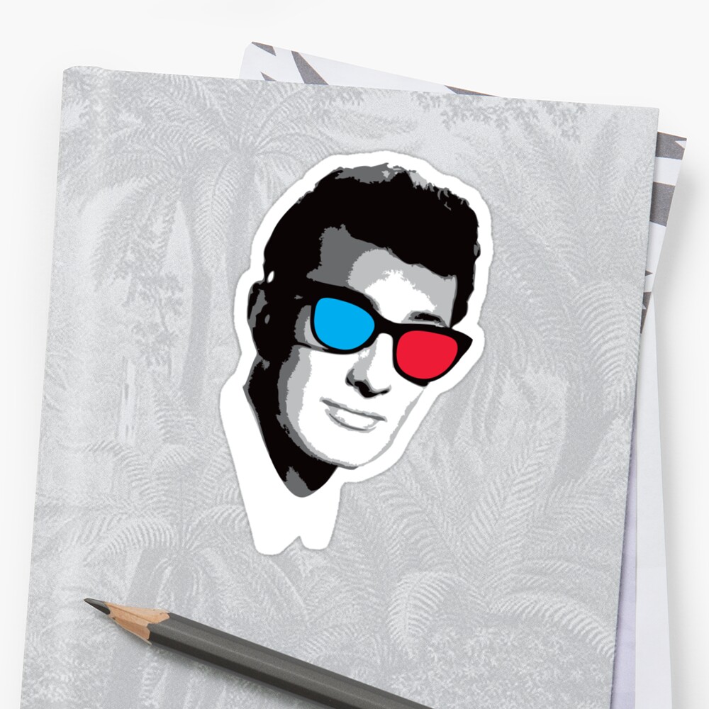 Buddy Holly 3d Glasses Stickers By Radrobot Redbubble 