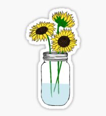 sunflowers in a jar Sticker