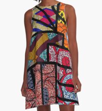 Vestido acampanado Impresión africana
