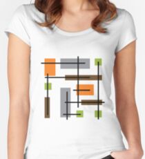 Cubicle Atomic Era Art Women's Fitted Scoop T-Shirt