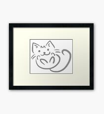 Playful Kitten Gray And White Framed Print