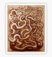 Twisted Vines of Brown Sticker