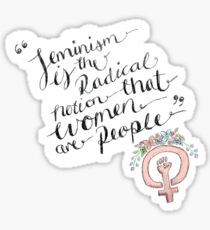 Feminism is the radical notion that women are people. Sticker