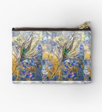 Dancing Peacock 'Rain Painting' Studio Pouch