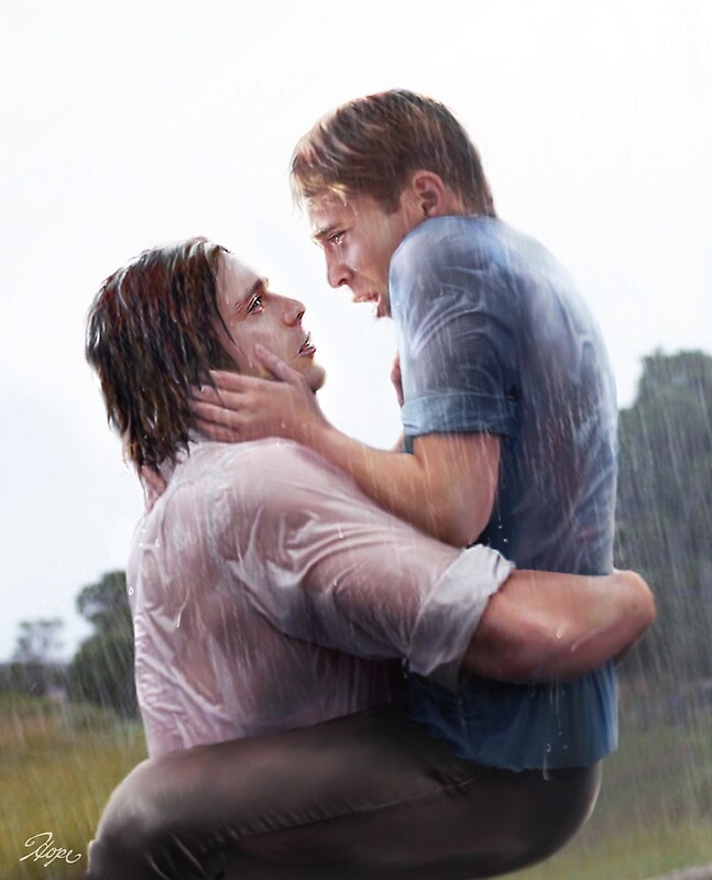 "The Notebook Kiss" by hopelessgeek Redbubble