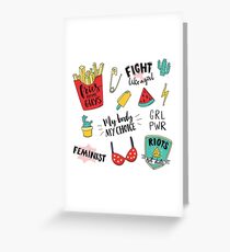 Feminismus Aufkleber Set Grußkarte