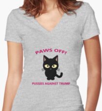 Pussies Against Trump Women's Fitted V-Neck T-Shirt