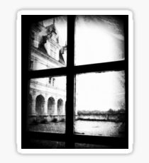 French Chateau through a window Sticker