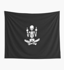 Awesome Middle Finger Skull Wall Tapestry