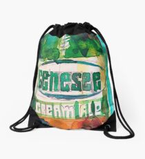 Genesee Cream Ale Beer Art Print - Original Watercolor Drawstring Bag
