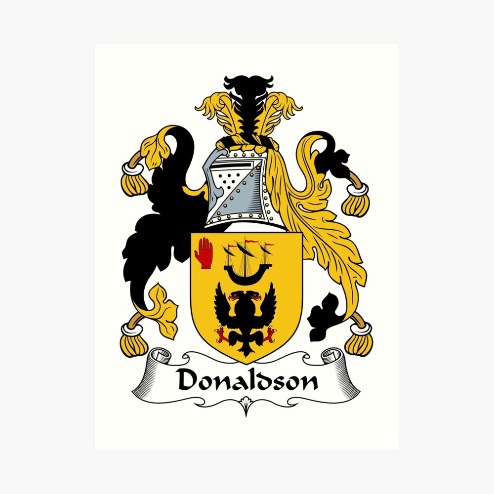 "Donaldson Coat of Arms / Donaldson Family Crest" Art Print by