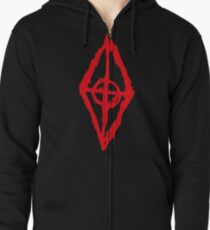 Dunkles Ernte-Symbol (Slenderman) Hoodie mit Reißverschluss