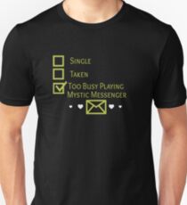 Camiseta ajustada Demasiado ocupado jugando Mystic Messenger