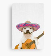 Dog Guitarist Canvas Print