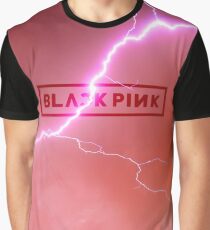 Schwarz Pink - Blitz Grafik T-Shirt