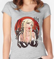 Kuss Schuss Tailliertes Rundhals-Shirt