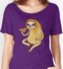 Sloth Eating Pizza Women's Relaxed Fit T-Shirt