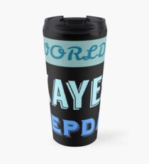 Worlds okayest stepdad - black Travel Mug