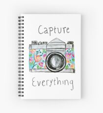 "Capture Everything" Floral Camera Spiral Notebook