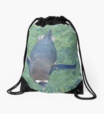 Just keep swimming. Drawstring Bag