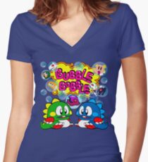 Bubble Bobble Retro Women's Fitted V-Neck T-Shirt