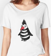 Penguin Punk with a Cute Face Women's Relaxed Fit T-Shirt