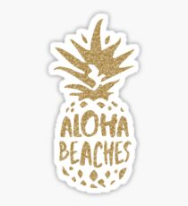 Aloha Beaches Faux Gold Glitter Sticker