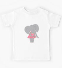 Cute elephant girl Kids Tee