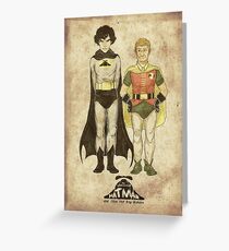 The Adventures of Hat-man and John the Boy Wonder Greeting Card