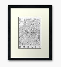 Dublin Kartenlinie Gerahmtes Wandbild