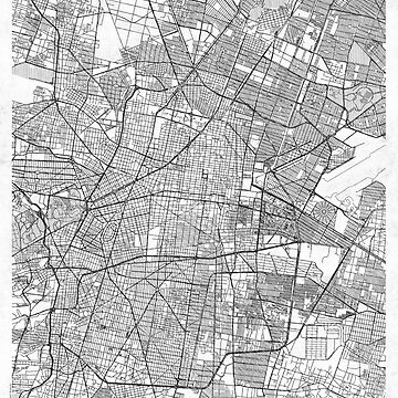 Artwork thumbnail, Mexico City Map Line by HubertRoguski