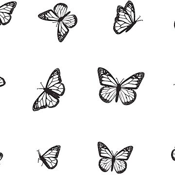 Mini Light Black and White Monarch Butterfly Boho Sticker 12 Pack Sticker  for Sale by GlowinUp Shop