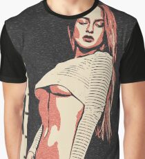 Time flies, sexy redhead girl posing, jeans shorts Graphic T-Shirt