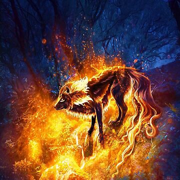 8k Wolf Made of Fire · Creative Fabrica