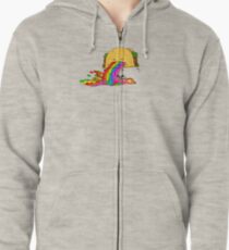 Taco puking a rainbow Zipped Hoodie