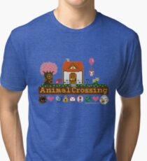 Animal Crossing Pixel house Tri-blend T-Shirt