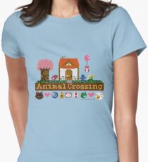 Animal Crossing Pixel house Women's Fitted T-Shirt